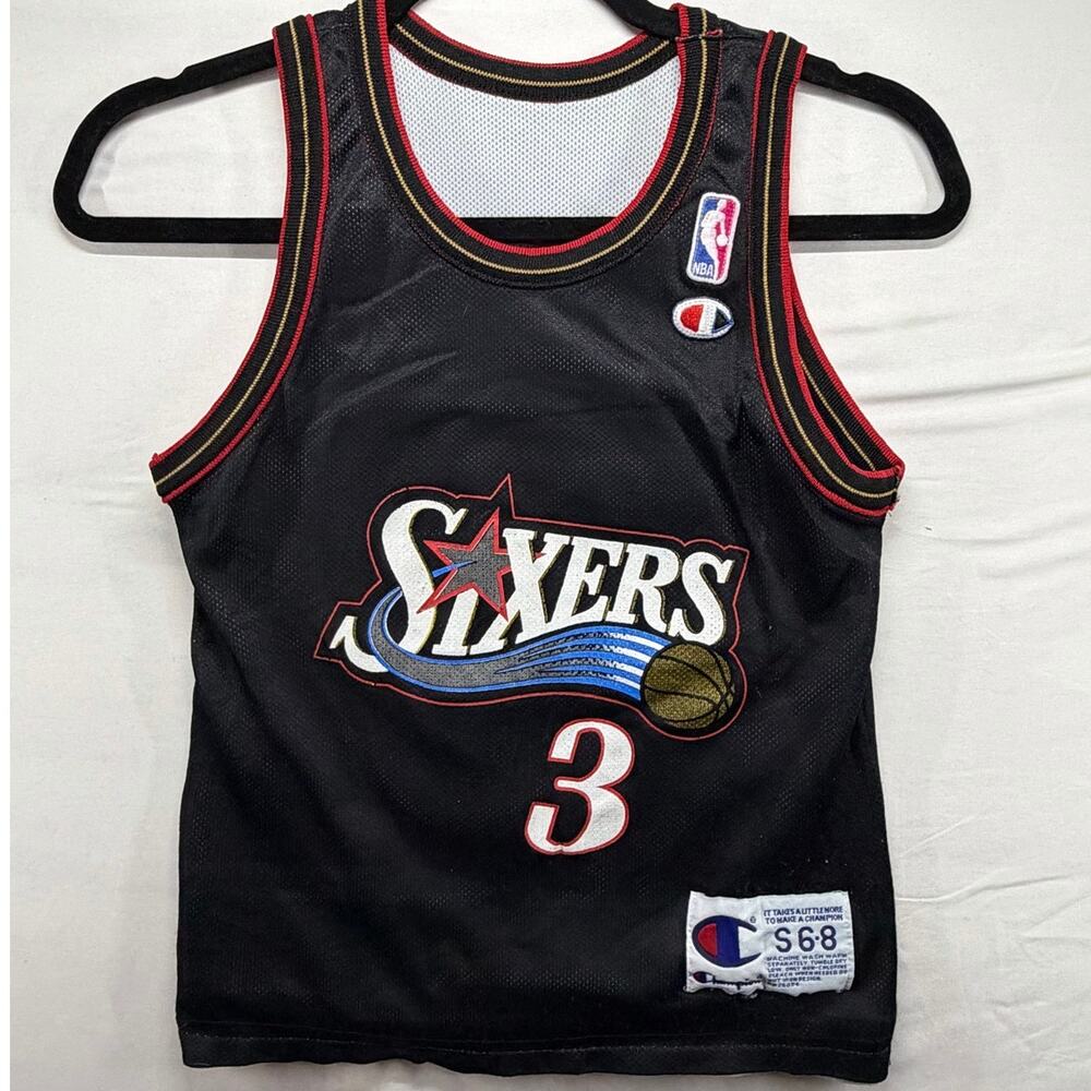 Vintage Champion Kids Size S (6-8) Allen Iverson 76ers Reversible Jersey